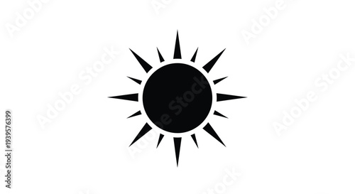 Black sunburst graphic with sharp rays a striking silhouette