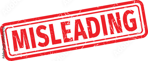 MISLEADING red rubber stamp text
