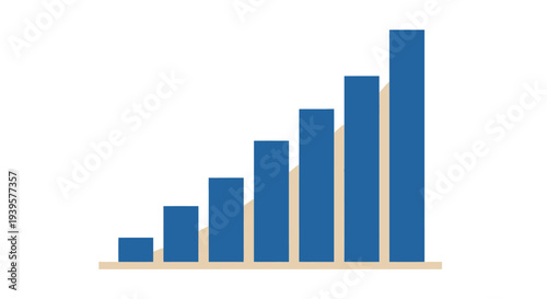 Blue Bar Graph Showing Steady Increase.