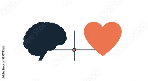 Brain and Heart Connection Illustration.