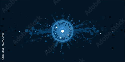 Abstract blue explosion or nebula with a bright central core