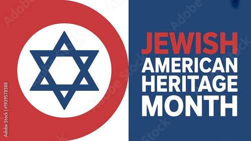 Jewish American Heritage Month symbol with star and text  cultural awareness and celebration