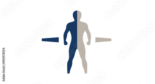 Human Silhouette with Dual Color Representation.