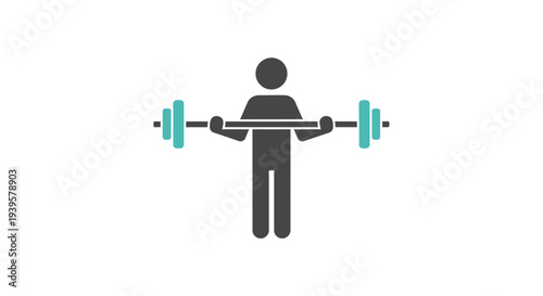 Person Lifting Barbell Icon Simple Illustration.