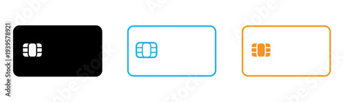 Colorful credit card icons in black blue and orange