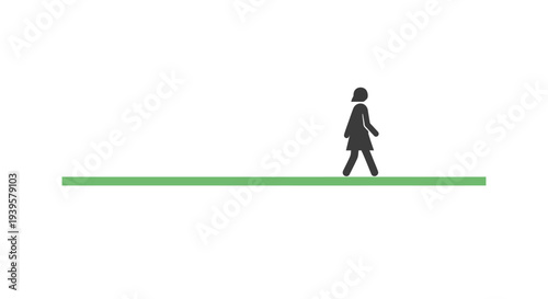 Silhouette of Person Walking on Line.