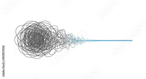 Scribble Lines Emerging into Straight Line.