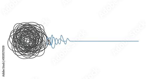 Tangled Wire Ball with Loose End.