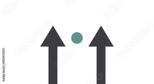 Two black arrows pointing upwards together.