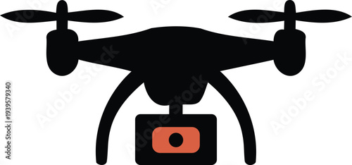 Drone with camera and propellers flying device aerial photography equipment technology gadget  one drone