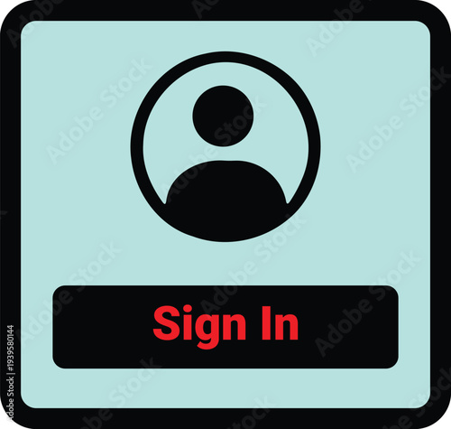 Sign in button with user icon on blue background for login and authentication purposes  online access