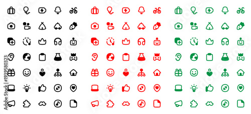 Mega set of ui ux icon set, user interface iconset collection.