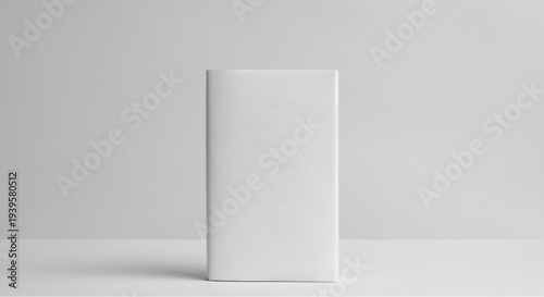 Blank white rectangular object on clean surface