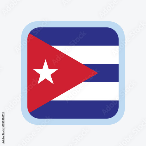 Background of the flag of the Republic of Cuba. Badge emblem circle and square Cuba