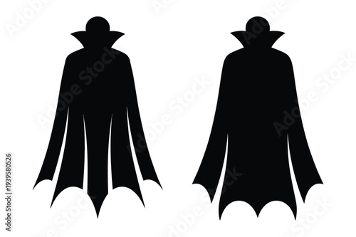 Vampire Cape Silhouette Icon Set
