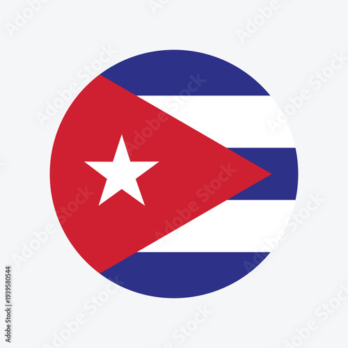 Background of the flag of the Republic of Cuba. Badge emblem circle and square Cuba