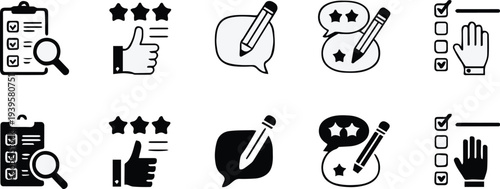 feedback monochrome ui icons set for app web and mobile use