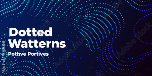 Abstract dotted wave pattern with text overlay modern digital design