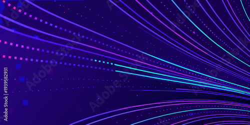 Abstract background with bright radiating lines and geometric shapes