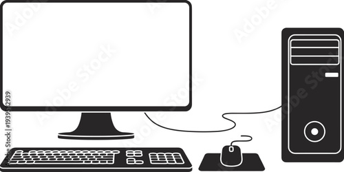 Black silhouette of a construction worker holding a hammer and blueprints standing near scaffolding wheelbarrow and ladder, vector illustration for 