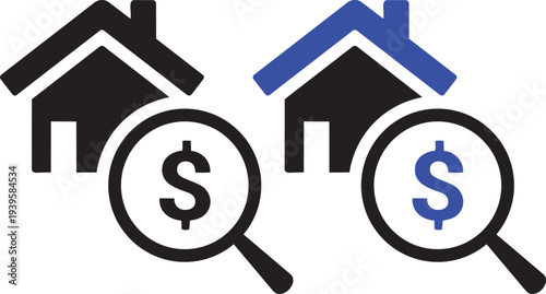 Real Estate Investment Inspection: Illustrative graphic representing the core of real estate investment, symbolizing financial assessment, home valuation, and investment analysis.