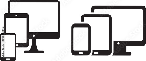 Digital Device Duo: A sleek collection of digital devices, including smartphones, tablets, and monitors, artfully arranged to symbolize modern connectivity and technological innovation.