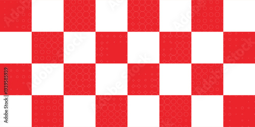 Red and white lattice vector illustration alternating into square shape medium size.