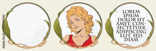 Exquisite Art Nouveau spring floral label.