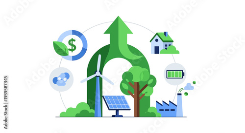 Sustainable Green Economy Cycle with Renewable Energy, Eco-Friendly Investment, and Environmental Progress