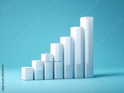 Free Download bar graph rising clean isolated on a light blue background - GFXLoad