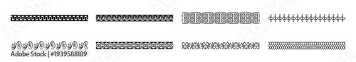 Set of decorative seamless ornamental border - Vector. Ornamental Greek Border Collection, Classic Decorative Pattern Elements Inspired by Ancient Greek Design Vector Illustration.