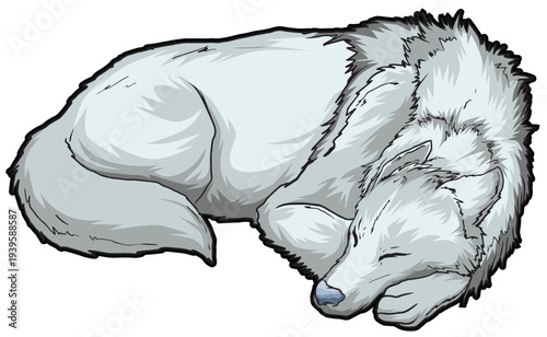 011. CHARACTER - WOLF SLEEP CARTTOON