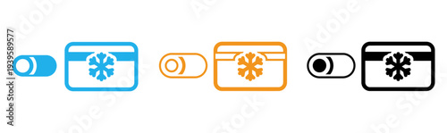 Colorful air conditioner icons with snowflakes