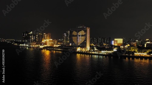 Wallpaper Mural Guangzhou Pearl River Night Skyline with Illuminated Buildings Torontodigital.ca
