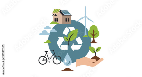 Sustainable Living & Eco-Friendly Lifestyle: Renewable Energy, Recycling, Nature Conservation