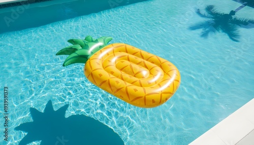 Inflatable Pineapple Floatie in Swimming Pool Summer Tropical Vacation Fun