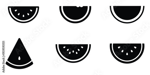  watermelon slices icon. watermelon logo.