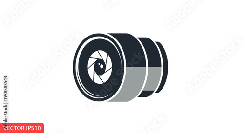 Camera lens photography equipment closeup.