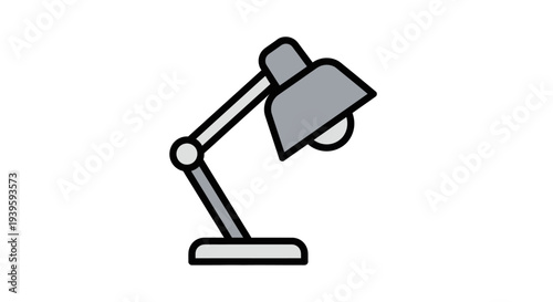 Desk lamp with adjustable arm.