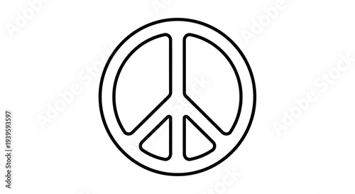 Black and white peace sign symbol.