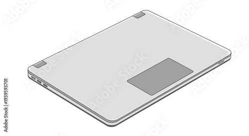 Modern silver laptop computer device.