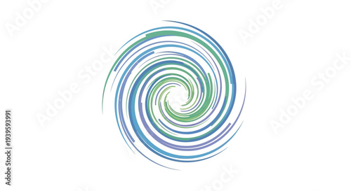 Obraz na plátně Colorful swirling spiral shape design element.