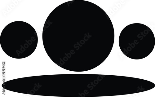 Minimalist vector silhouette representing a user group or community, an ideal icon for modern digital interfaces and collaborative platforms