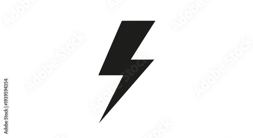 Black lightning bolt symbol icon.
