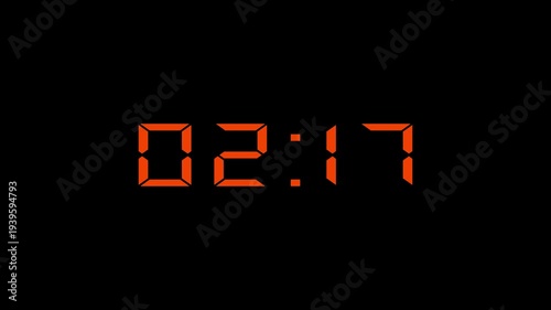 4K countdown animation, 2 minutes to 30 seconds displays a timer counting down minutes and seconds.