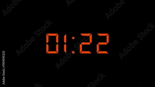4K countdown animation, 1 minutes 30 seconds displays a timer counting down minutes and seconds.