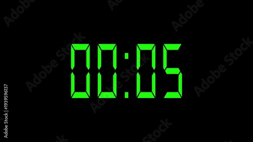 4K countdown animation, 10 seconds  displays a timer counting down seconds