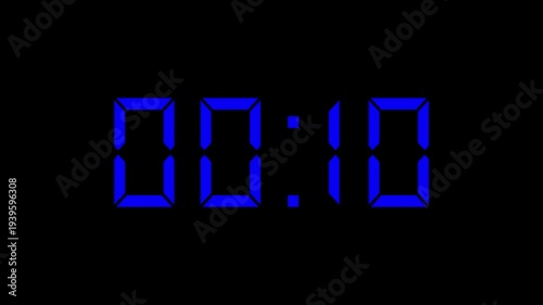 4K countdown animation, 15 seconds to 0 seconds displays a timer counting down seconds.
