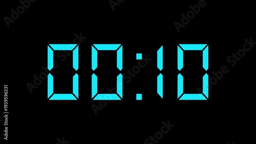 4K countdown animation, 15 seconds to 0 seconds displays a timer counting down seconds.