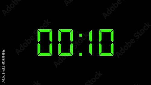 4K countdown animation, 15 seconds to 0 seconds displays a timer counting down seconds.